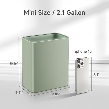 TIPGO Small Metal Trash Can, 2.1 Gallon Slim Trash Can - Image 2