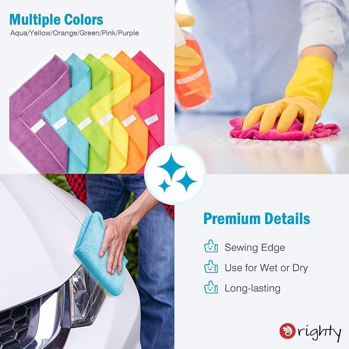 Orighty Microfiber Cleaning Cloth Pack of 120, Microfiber Towels - Image 7