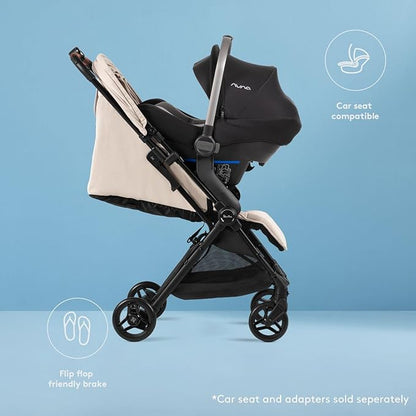 Silver Cross Jet 5 - Full Size TSA Approved Infant & Toddler Travel Stroller - Lightweight, Compact & Easy to Fold, with All-Terrain Wheels and One Hand Full Flat Recline (Almond White)