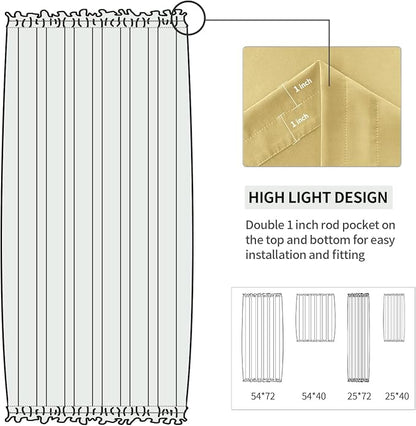 DWCN French Door Curtains – Rod Pocket Thermal Blackout Curtain - Image 3