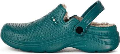 Womens Mens Fur Lined Clogs Waterproof Garden Shoes Winter Warm Fleece Lining - Image 2