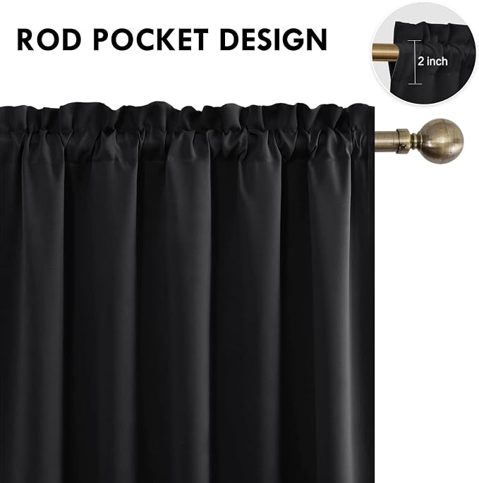 DWCN Blackout Curtains for Bedroom – Rod Pocket Thermal Insulated Noise - Image 5