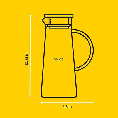 JoyJolt Glass Pitcher with Lid - 50oz Borosilicate Water Carafe - Image 4