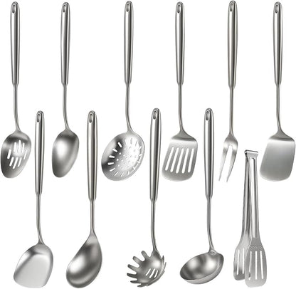 Newness 11 Pcs Cooking Utensils Set, 304 Stainless Steel Kitchen Utensils Set by NewnessFocusOnStainlessSteel