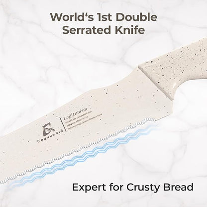 CoquusAid Upgrade Bread Knife for Homemade Bread, World‘s 1st Double Serrated - Image 2