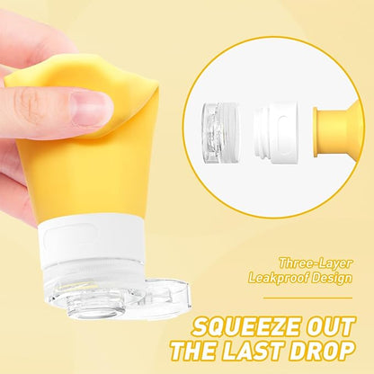 Redfly Travel Bottles for Toiletries, 3oz Tsa Approved Travel Size Containers, BPA Free Leak Proof Squeezable Containers for Toiletries, Silicone Refillable Essentials for Shampoo Conditioner Colorful