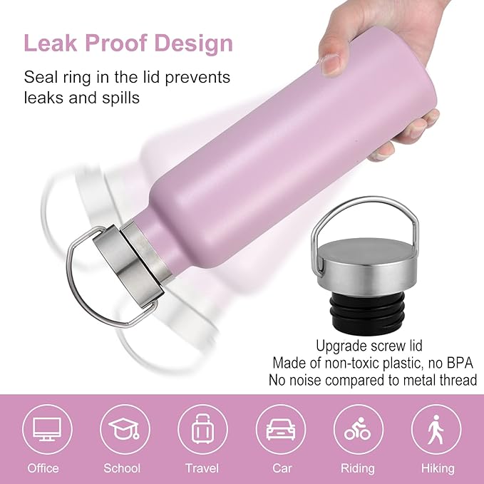 Neihepal 20 oz Insulated Water Bottles Bulk 4 Pack, Stainless Steel Double Wall - Image 4