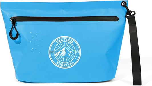 Tactiko Heavy-Duty Splash Water Resistant Zipper Pouches - Hold-All Organizers for Dry Bags, Travel Bags (Blue)