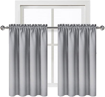 DWCN Silver Grey Short Blackout Curtains - Image 9