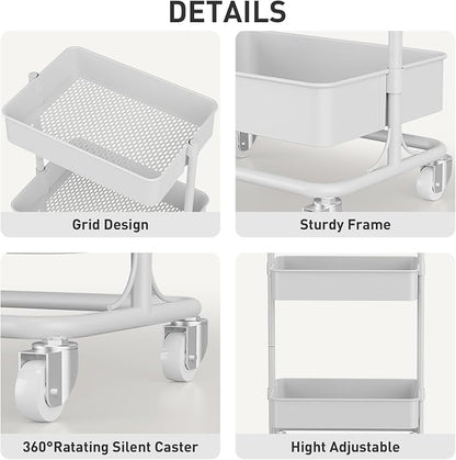 3 Tier Modern Metal Rolling Tool Cart - Image 6