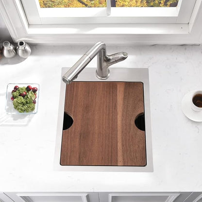 15 Inch Drop In Bar Sink Workstation-Bokaiya 15x20 Small Kitchen Outdoor Rv Sink Stainless Steel 16 Gauge Wet Bar Drop In Single Bowl Island Sinks with Cutting Board