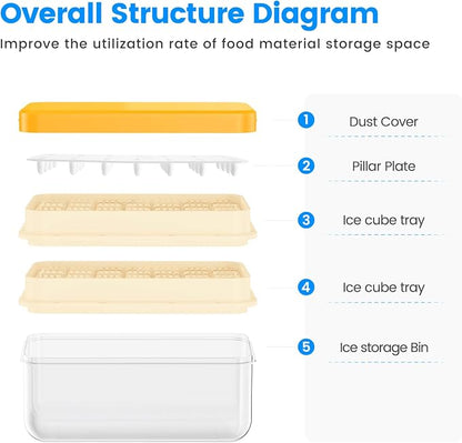 PHINOX Ice Cube Tray with Lid and Bin, Ice Trays - Image 8