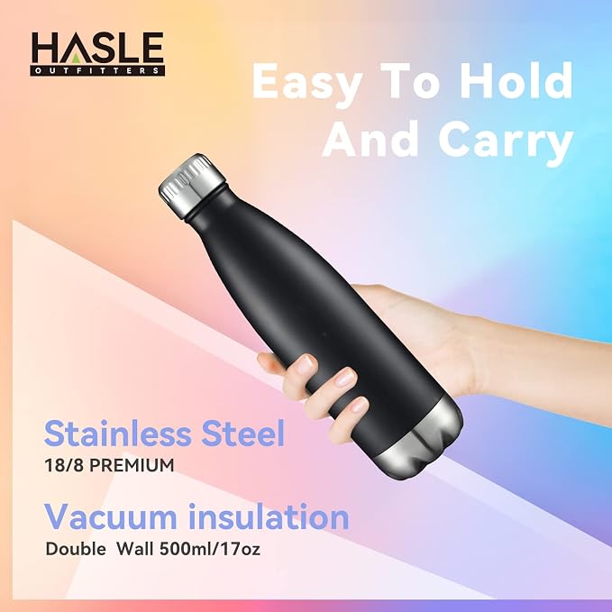 HASLE OUTFITTERS 17oz Stainless Steel Water Bottles, Vacuum Insulated Water - Image 3