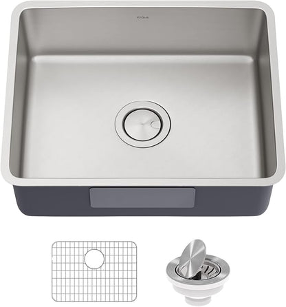 KRAUS Dex 21-inch Undermount 16 Gauge Stainless Steel Single Bowl Kitchen Sink, KA1US21B
