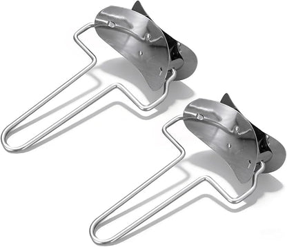 2 Pieces Stainless Steel Pastry Rolling Cutter Circle Dough Blade Roller by Drincarier