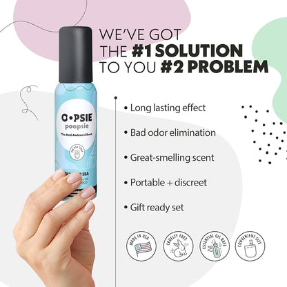 OOPSIE POOPSIE - Summer Sea - Before & After You Go Toilet Spray 2oz - Portable - Image 2