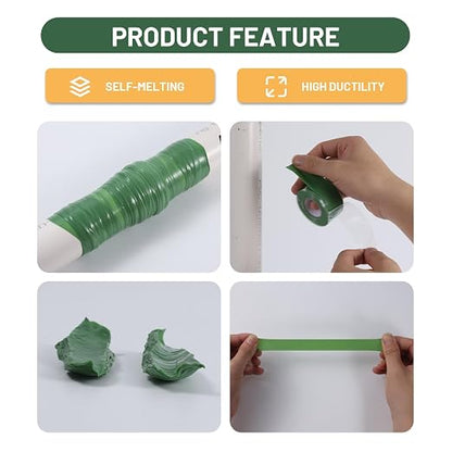 Self Fusing Silicone Tape 4 Rolls 1 in x 10' Green Waterproof Rescue Tape - Image 4
