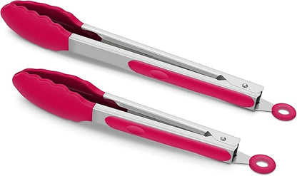2 Pack Silicone Kitchen Tongs – 9" & 12" Set, Heat Resistant up to 500°F by ALLWIN-HOUSEWARE
