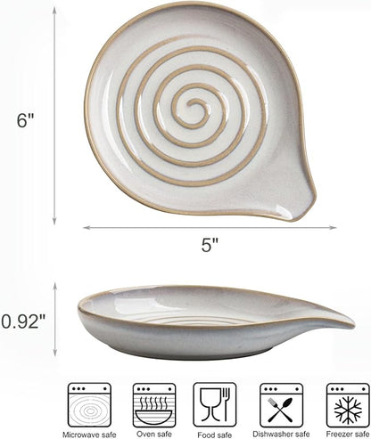 Ceramic Spoon Rest for Stove Top, Large Spoon Holder for Kitchen Counter - Image 3
