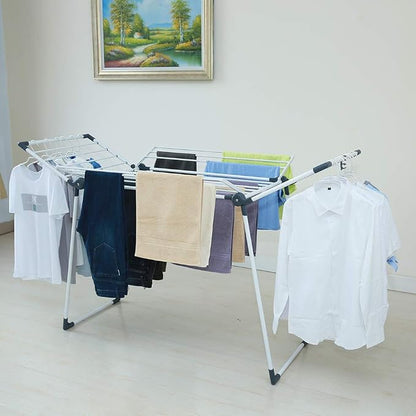 Clothes Drying Rack Adjustable Gullwing and Foldable Space-Saving Laundry Rack - Image 2