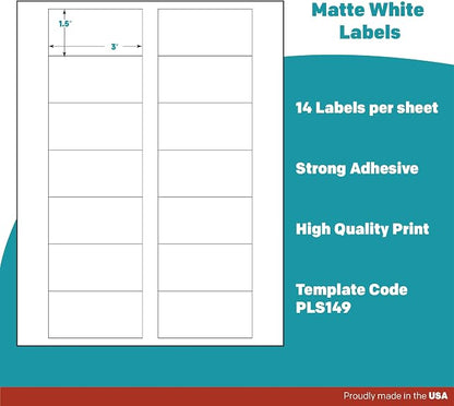 Premium Label Supply White Sticker Bottle Labels – 3" x 1.5" – Laser/Inkjet - Image 4
