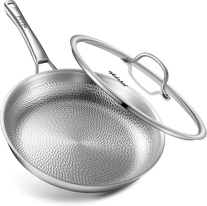 Titanium Pan, 12 Inch Pure Titanium Hammered Pro frying pan by VEDNHOL