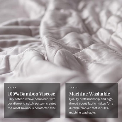 LUXOME Lightweight Blanket | 100% Rayon (Viscose) from Bamboo Fabric & Fill | King/Cal King - 98"x92" | Thermal-Regulating | Super Soft | Dove