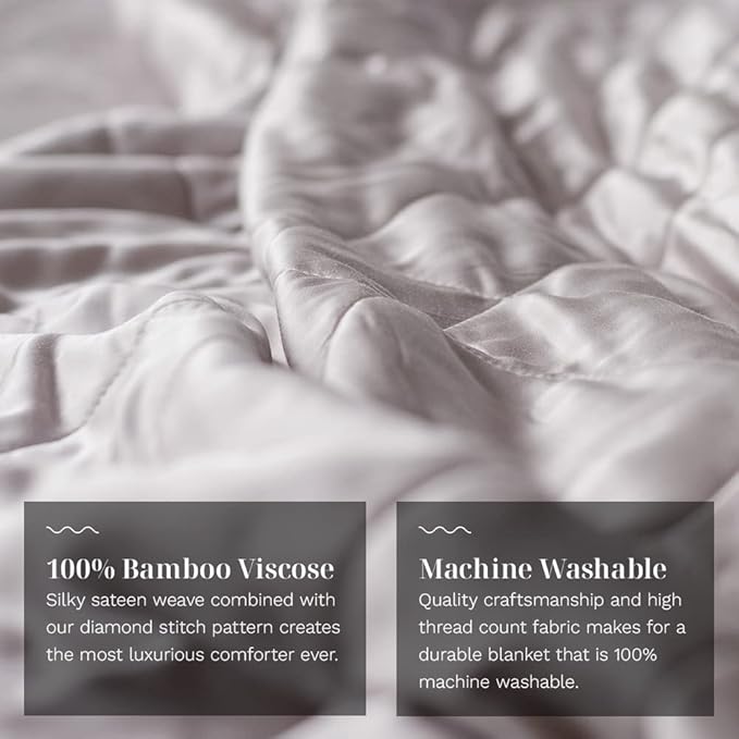 LUXOME Lightweight Blanket | 100% Rayon (Viscose) from Bamboo Fabric & Fill | Full/Queen - 86"x92" | Super Soft | Thermal-Regulating | Dove