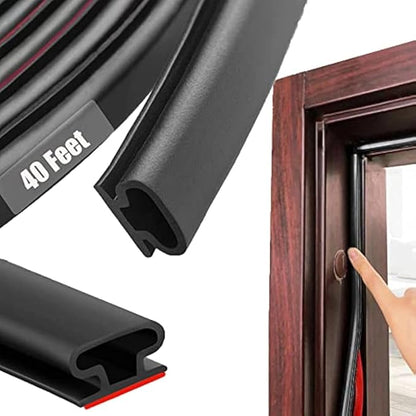 Black Rubber Weather Stripping Door Seal Strip, D Shape Door Rubber Weather - Image 2