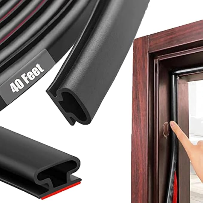 Black Rubber Weather Stripping Door Seal Strip, D Shape Door Rubber Weather by PUNDIN
