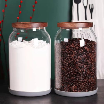 SAIOOL 1 Gallon Glass Jar with Wooden Acacia Airtight Lid, Large Glass Storage - Image 3