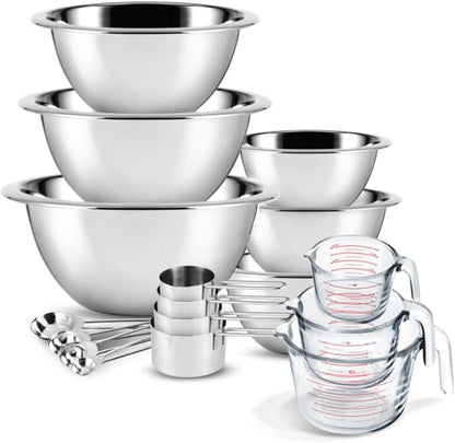 Eatex Mixing Bowls with Measuring Cups & Measuring Spoons 17 Piece Set by Eatex
