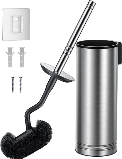 HAMITOR Toilet Brush and Holder Set: 304 Stainless Steel Heavy Duty Bowl by HAMITOR