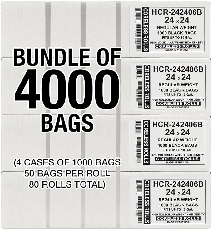 Aluf Plastics High Density Trash Bags, 10 Gallon, 6 Micron, - Image 2