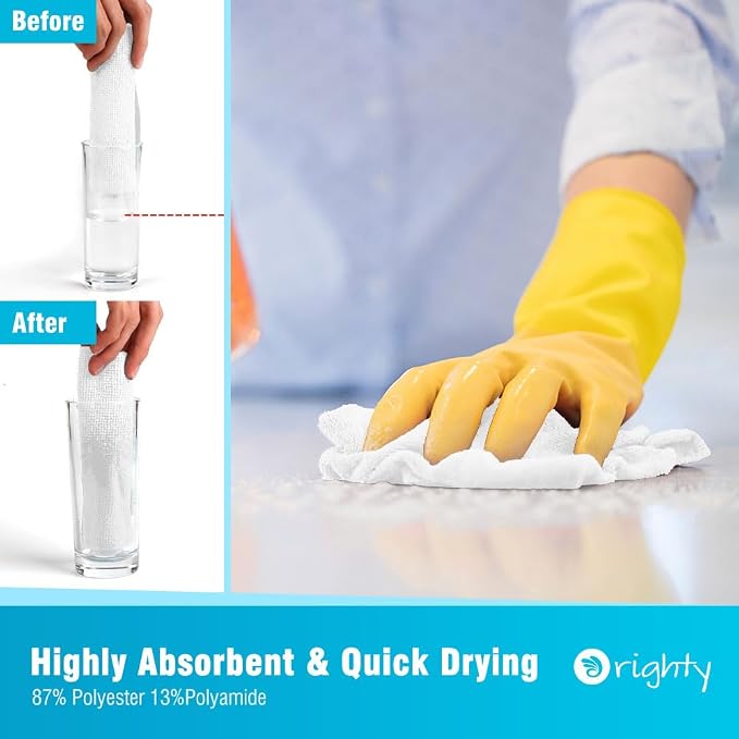 Orighty Cleaning Cloths, Shop Towels 50 Pack, Shop Rags Reusable, Microfiber - Image 3