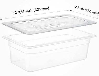 CURTA 6 Pack NSF Food Pan Cover, 1/3 Size Clear Polycarbonate Lid - Image 2