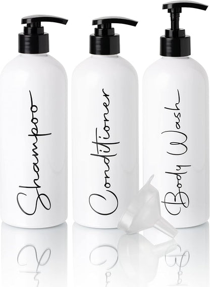 Alora 32oz Reusable Shampoo and Conditioner Bottles by AloraHomeEssentials