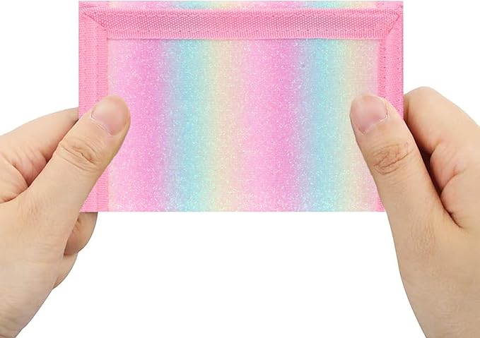 NEICY RFID Blocking Canvas Wallet for Men and Women - Camo Trifold Outdoor Sports Wallets with Magic Sticker for Teen Kids (Rainbow2)