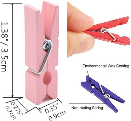 DurReus Small Clothespins Decorations Display Art Project Wood Kitchen Clips - Image 3