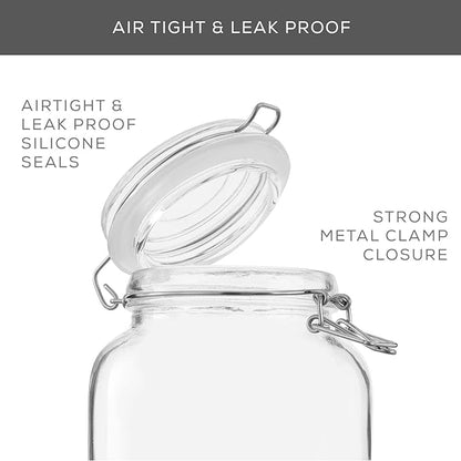 Airtight Glass Jars with Lids Set of 3. 50oz Glass Jar with Lid and 6 Silicone - Image 3