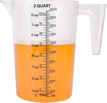 Food-Grade Plastic Measuring Pitcher – 64 Ounce & 8 Cups Measuring Cups - Image 3