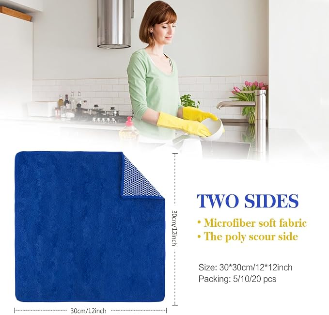SINLAND Microfiber Dish Cloth for Wshing Dishes Dish Washing Rags Best Kitchen - Image 2