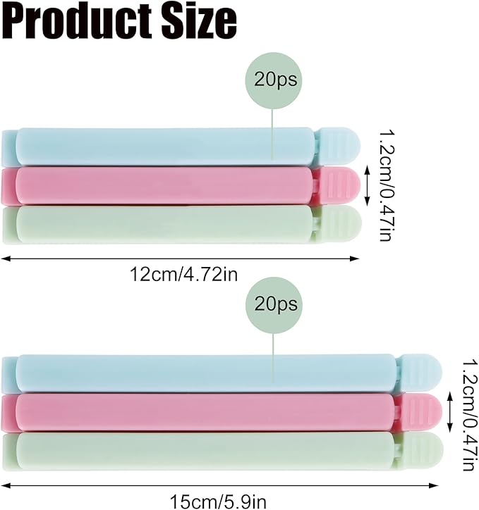 40 PCS Sealing Clip Bag Plastic Bag Chip Clips Large Size Food Bag Clips - Image 2