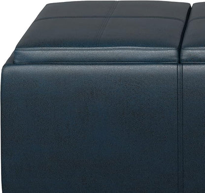 SIMPLIHOME Avalon 42 inch Wide Contemporary Rectangle Storage Ottoman in - Image 6