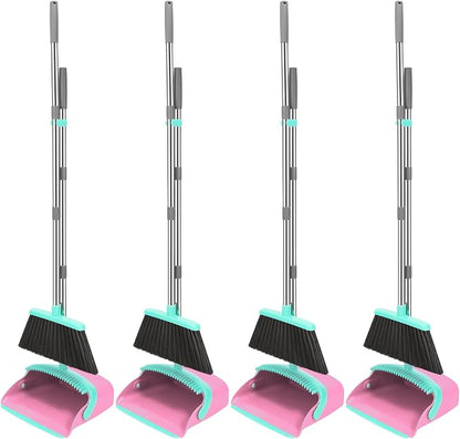 NACENA Broom and Dustpan Set, 52-in Long Adjustable Handle Broom Dustpan Combo by NACENA