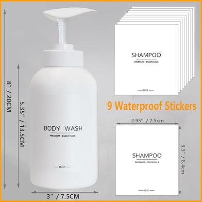 Frosted Pearl White Shampoo and Conditioner Bottles, Refillable Apothecary - Image 6