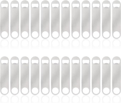 24 Pack Flat Beer Bottle Opener 5 inch Heavy Duty Stainless Steel Flat Bottle by Ohiyoo