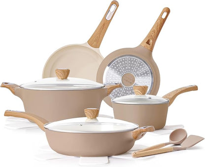 SENSARTE Ceramic Pots and Pans Set Nonstick, Kitchen Cookware Sets, 14-Piece by SENSARTE