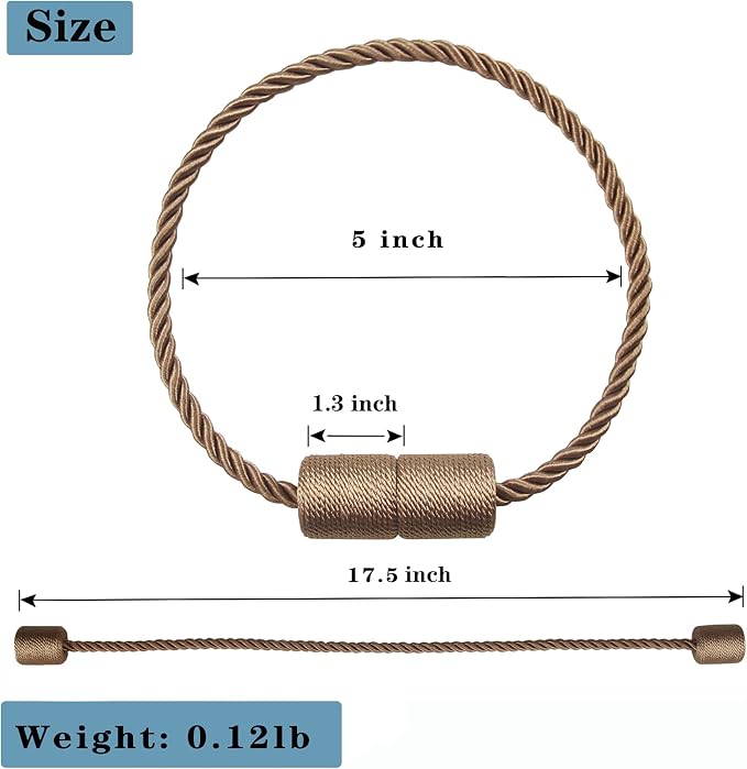 4 Pack Strong Magnetic Curtain Tiebacks Outdoor Elegant Decorative Tie Backs - Image 3