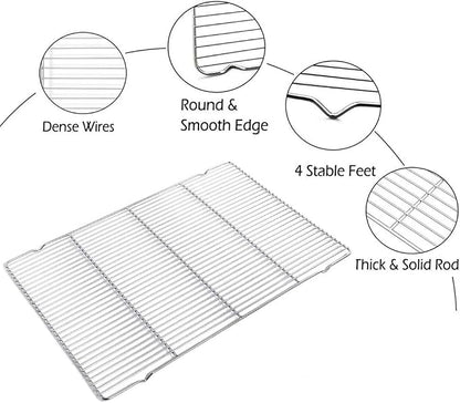 Wire Cooling Racks For Baking 9.3"X13.6" Oven Safe Small Grid Fits Air - Image 4